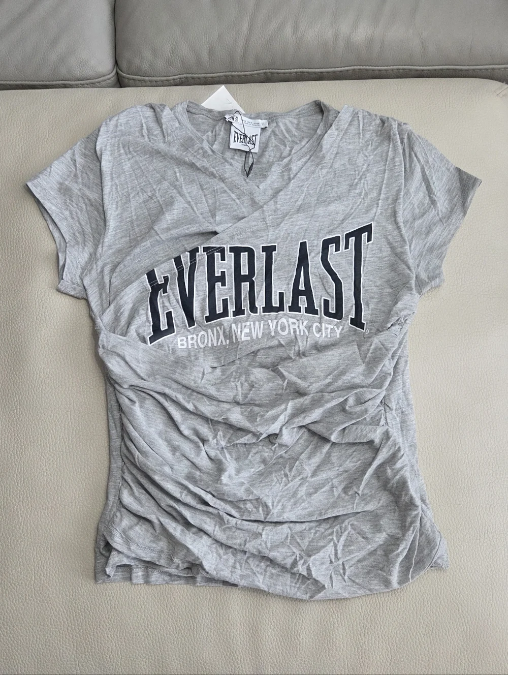 Zara x Everlast Women's Graphic Ruched Tee - Size M - Picture 3 of 8